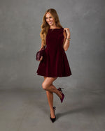 Last Invitation Velvet Bow Back Mini Dress