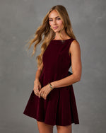 Last Invitation Velvet Bow Back Mini Dress