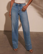 Medium Wash % Lauren High Rise Wide Leg Jeans-1