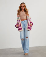 Pink % Oh Happy Day Pocketed Knit Cardigan-3