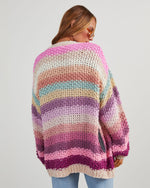 Pink % Oh Happy Day Pocketed Knit Cardigan-5