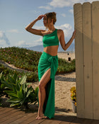 Green % Bahamas Wrap Maxi Skirt-1