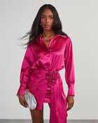 Fuchsia % Office & After Dark Satin Button Up Bodysuit-5