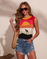 Seaglow Muse Knit Novelty Print Top