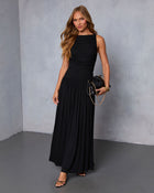 Black % Mette Ruched Maxi Dress-1