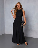 Black % Mette Ruched Maxi Dress-5