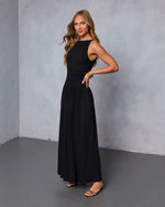 Black % Mette Ruched Maxi Dress-6