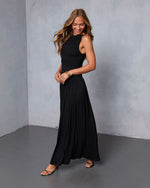Black % Mette Ruched Maxi Dress-3