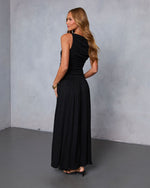 Black % Mette Ruched Maxi Dress-4