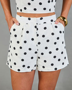 Summer Magic Linen Blend Polka Dot Shorts