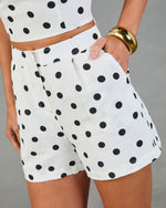 Summer Magic Linen Blend Polka Dot Shorts