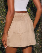 Morning Latte Faux Suede Mini Skirt