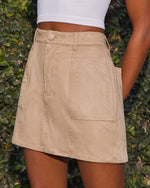 Morning Latte Faux Suede Mini Skirt