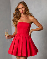 Elisara Pleated Fit And Flare Mini Dress