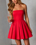 Elisara Pleated Fit And Flare Mini Dress