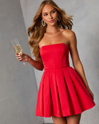Elisara Pleated Fit And Flare Mini Dress