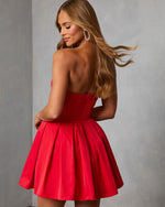 Elisara Pleated Fit And Flare Mini Dress