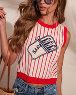 Ocean Drift Striped Sardine Print Tank Top