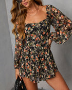 Black % Lendie Fitted Waist Romper-1