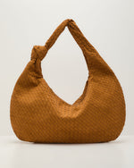 Lucia Woven Faux Suede Knotted Shoulder Bag