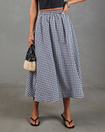 Heritage Club Gingham Print Midi Skirt