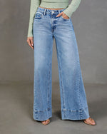 Clean Cut Stretch High Rise Wide Leg Jeans