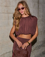 Lovers Only Ruched Bubble Hem Top