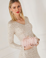 Pink % Emily Ostrich Feather Bag-6