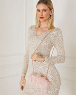 Pink % Emily Ostrich Feather Bag-4