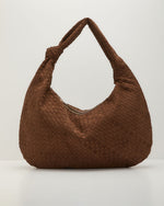 Lucia Woven Faux Suede Knotted Shoulder Bag