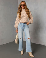 Sienna Fold Printed Turtleneck Sweater