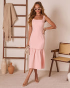 Alisin Tiered Drop Waist Midi Dress