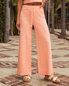 Soft Peach % Drift Together High Rise Wide Leg Pants-1