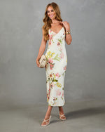 Tropical Theory Satin Floral Maxi Dress