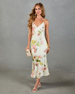 Tropical Theory Satin Floral Maxi Dress