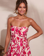 Veyra Strapless Tropical Print Mini Dress