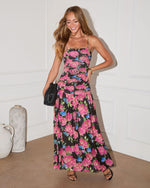 Feona Ruched Floral Maxi Dress