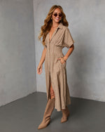 Backroad Blues Gingham Midi Shirt Dress