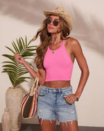 Hot Pink % Cardinal Ribbed Racerback Brami-1