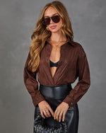 Taylor Faux Suede Blouse