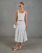 Spotted Dream Polka Dot Corset Linen Blend Top