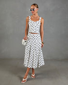 Spotted Dream Polka Dot Corset Linen Blend Top