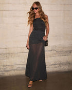 Moonstone Polka Dot Maxi Skirt