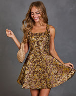 Falling Foliage Paisley Jacquard Mini Dress