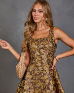 Falling Foliage Paisley Jacquard Mini Dress