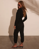 Black % Rinko Tie Waist Jumpsuit-4
