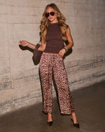 Mckenah Satin Animal Print Pants