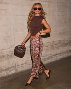 Mckenah Satin Animal Print Pants