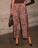 Mckenah Satin Animal Print Pants