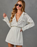 Fresh Edit Plaid Mini Shirt Dress